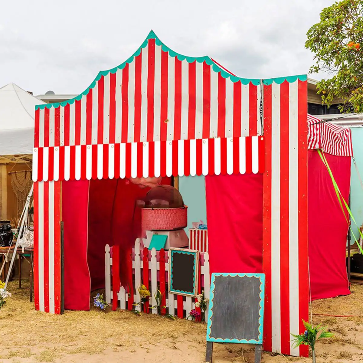 Banderole rayée rouge et blanche Cirque – Image 2